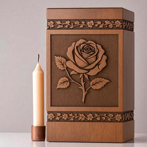 Urne funéraire en bois de rose gravée : Urne commémorative personnalisée, souvenir funéraire par AYAANS - Product Image 5