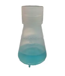 Botella cónica transparente de polipropileno, tapón de rosca de cuello ancho, 125ml