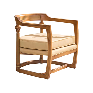 Sillón de Madera Maciza con Cojín Tapizado, Sillón Clásico de Diseño Elegante para Sala de Estar, Hotel, Cafetería, Muebles de Interior - Product Image 2