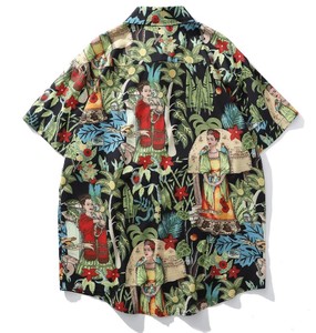 Camisa de Manga Corta con Botones y Estampado Floral para Mujer, Blusa Informal de Primavera/Verano, Corte Regular, Tela Popelina - Product Image 2