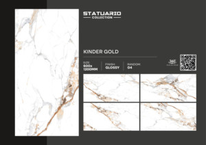 กระเบื้องพอร์ซเลนวิทริฟายด์ลายหินอ่อนแบบโมเดิร์น ขนาด 600x1200 มม. ผิวเงา Kinder Gold ขนาด 60x120 ซม. ดีไซน์สวยงาม - Product Image 2