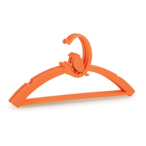 Cintres en plastique orange, forme rectangulaire, type crochet, gain de place, pour organisateur de vêtements de garde-robe, style minimaliste, légers - Product Image 1