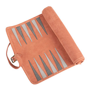 Custom Portable Leather Foldable Travel <b>Backgammon</b> Set for Outdoor & Party Use with Companion Roll-Up <b>Board</b> - Product Image 5