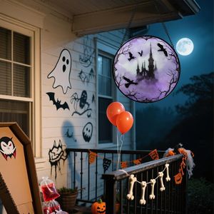 Atrapasueños gótico de Halloween para jardín y hogar, atrapasueños de humo púrpura, atrapasueños de cristal con diseño de cuervo, decoración de Halloween para ventana. - Product Image 2