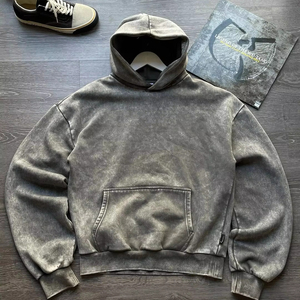 Sudadera con Capucha Lisa OEM Personalizada con Lavado Ácido, 500 GSM, Forro Polar Pesado, Oversize, Fabricante Mayorista - Product Image 2