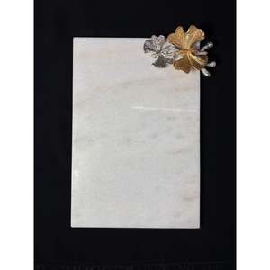 Plateau en marbre pour servir, cuisine, hôtel et restaurant, avec bouton papillon, élégant, en marbre blanc naturel, accessoire de table pour la salle à manger - Product Image 5