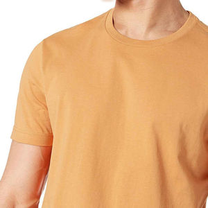 T-shirt homme en tissu premium, couleur chair unie, col rond, manches courtes, coupe classique, pour l'été, à bas prix - Product Image 5