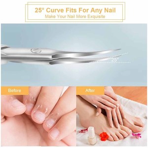 Tijeras para cutículas de acero inoxidable (para cortes finos de cutículas y restos de piel, cuidado seguro de las uñas, borde afilado) Plata Premium - Product Image 4
