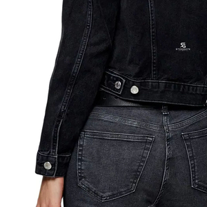 Chaqueta vaquera vintage para mujer, manga larga, con botones frontales, abrigo informal, proveedor mayorista personalizado para ropa de otoño 2026 - Product Image 6
