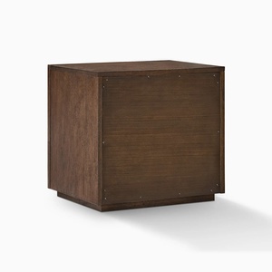 Table de chevet moderne Kimberly en teck massif avec 1 tiroir, finition brun foncé, mobilier de chambre de haute qualité pour usage intérieur - Product Image 5