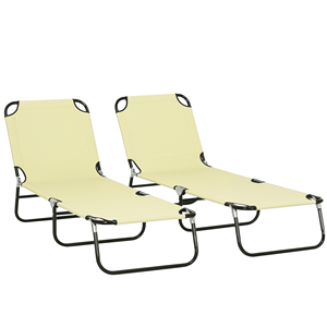 Set di 2 Sdraio Pieghevoli con Telaio in Alluminio, 5 Livelli di Reclinazione, Sedie da Piscina per Esterni, Lettini Prendisole con Telaio in Acciaio per Spiaggia e Giardino - Product Image 1