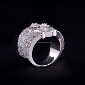 Fully <b>Iced</b> Out Moissanite Diamond Jesus Criss Cross <b>Ring</b> Custom Bustdown Hip Hop Style Men's Champion <b>Ring</b> Statement Jewelry - Product Image 6