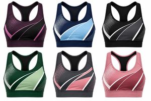 เสื้อชั้นในกีฬาผู้หญิงสีดำแบบ Racerback คอกว้างไร้ตะเข็บ ระบายอากาศได้ดี รองรับแรงกระแทกสูง สำหรับออกกำลังกาย โลโก้ด้านหน้า แต่งขอบตัดสี - Product Image 6