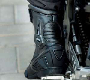 Bottes de moto pour hommes en cuir de vachette respirant, protection renforcée de la cheville, chaussures de motard, vente en gros, toutes saisons - Product Image 6