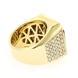 Anillo de Hombre EtherStar con Diamante Cultivado en Laboratorio de 3.5ctw, Oro Sólido de 18K, Corte Brillante Redondo, Estilo Clásico, Anillo de Pinky - Product Image 2