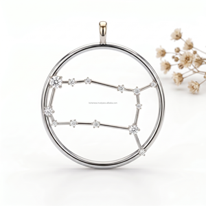 Colgantes y Amuletos Finos de Doble Llama Géminis de Junio, Joyería de Signos Zodiacales, Amuleto Inspirado en la Curiosidad, Declaración de Moda de Astrología Moderna - Product Image 1