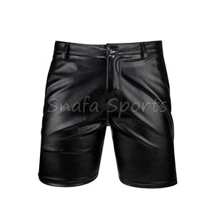 Pantalones Cortos de Cuero para Hombre, Uso Casual Diario, Corte Relajado con Cintura Ajustable con Cordón, Pantalones Cortos de Cuero Suaves y Transpirables - Product Image 2