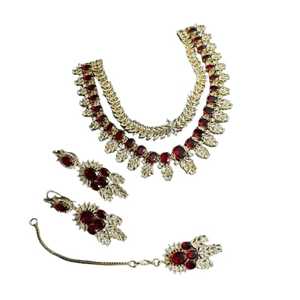 2026 Wholesale Fashion Colored Zircon Earring Necklace Jewelry <b>Set</b> for Women Artificial Wedding Jewelry - Product Image 1