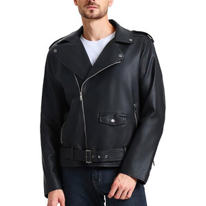 Chaqueta de cuero de piel de oveja estilo High Street para hombre, la mejor chaqueta cortavientos con cuello redondo y cierre de cremallera, chaqueta con logo personalizado para hombre - Product Image 4