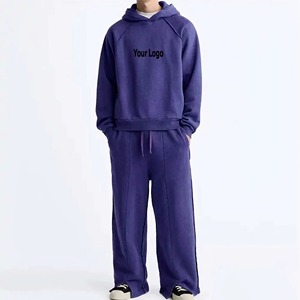 Survêtement pour homme en coton respirant réfléchissant, ensemble de sport avec veste à capuche à manches longues noire et pantalon de survêtement à fermeture éclair adhésive - Product Image 4