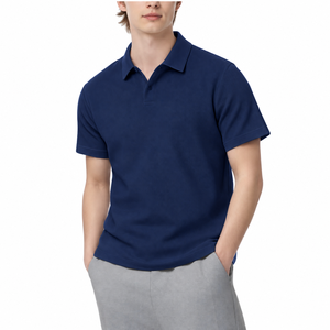 Men's Short Sleeve <b>Waffle</b> Fabric Cotton for <b>Shirt</b> Regular Fit Casual Knitted Print Anti-Wrinkle Embroidered Breathable - Product Image 2