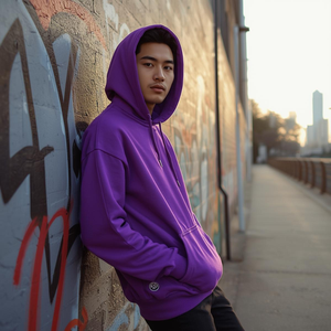 เสื้อฮู้ดผ้าฟลีซโพลีเอสเตอร์/ไนลอนสีพื้นพิมพ์ลายดิจิตอลปักลายสำหรับฤดูหนาว รับผลิตแบบ OEM/ODM - Product Image 4