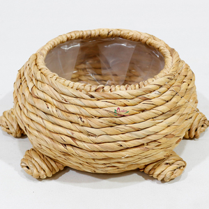 Cesta de Almacenamiento Multifuncional Tejida a Mano con Forma de Tortuga, de Jacinto de Agua, con Forro de Plástico, Ecológica, Decoración Interior/Exterior - Product Image 5