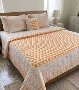 <b>Indian</b> Cotton Handmade Kantha Stitch Bedcover Manufacturer and Exporter Producing Reversible <b>Quilts</b> for Bulk International Buyer - Product Image 1
