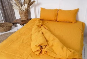 Juego de Funda Nórdica Plegable Color Naranja Óxido Sólido, Ropa de Cama Moderna y Sencilla - Product Image 4