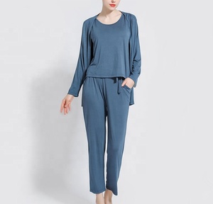 Ropa de Dormir para Mujer, Pijamas de Algodón, Pijamas para Mujer, Camisón, Conjuntos de Tres Piezas - Product Image 1