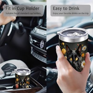 20oz Stainless Steel Tumbler <b>Double</b> <b>Wall</b> Insulated Leakproof Lid Portable Outdoor Camping Travel <b>Mug</b> - Product Image 4