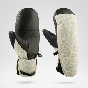 Mitaines de ski isolées pour l'hiver, imprimé léopard, polyester, gants thermiques unisexes pour le ski alpin, fermeture à boucle et crochet - Product Image 1