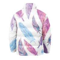 Chaqueta Acolchada de Poliéster con Capucha, Estilo Vintage, Unisex, para Invierno, con Estampado por Sublimación Personalizado, Cierre Frontal con Cremallera, Impermeable y Transpirable