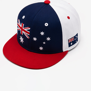 Flag <b>Cap</b> Unisex 100% Cotton Breathable Casual Hat Red <b>White</b> Blue <b>Flat</b> Brim Adult 58-60CM - Product Image 2