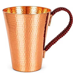 Custom Logo Solid Copper Moscow Mule Party Mug Pure Copper Cup with Straw Coaster for <b>Beer</b> Cocktail - Product Image 6