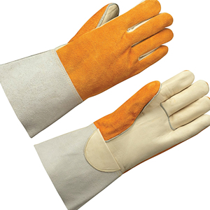 Gants de soudage en cuir de vachette de 16 pouces avec doublure en polaire, résistants à la chaleur, ignifuges, protection contre les éclaboussures de métal fondu (type A), gants robustes - Product Image 5