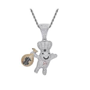 Precioso Colgante de Bolso con Diamantes Iced Out, Colgante de Piedra, Amuletos de Bolsa de Dólares para Hombre, Collar de Cadena, Joyería Hip Hop - Product Image 3