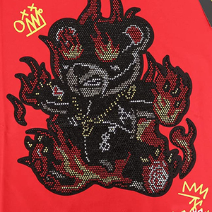 Manufacturer Direct Rhinestone Tee <b>Heat</b>-<b>Press</b> Fixation Durable <b>Machine</b> Washable Bulk Orders Custom Logo Price - Product Image 3