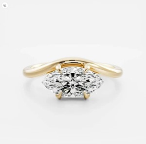 Marquise Moissanite <b>Solitaire</b> <b>Ring</b> 925 Sterling <b>Silver</b> Yellow Gold Plated Engagement <b>Ring</b> Promise Wedding Anniversary Gift - Product Image 1