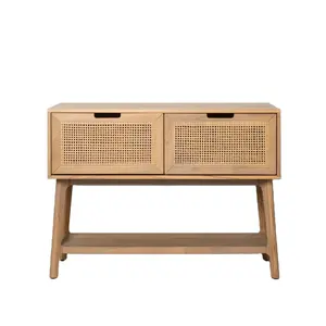 High Quality Wooden Rattan Cabinet Dressers Vintage Home Furniture Bathroom Wooden Cabinet with Rattan Door made in Vietnam