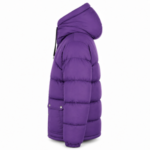 Heat Transfer Printed Puffer Jacket Insulated Hood Polyester Outer Shell <b>Snap</b> <b>Fastening</b> Cold Weather Streetwear Outerwear Coat - Product Image 2