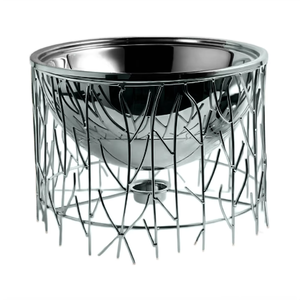 Cazuela con acabado plateado llamativo, perfecta para servir en buffets, eventos al aire libre y presentación elegante de alimentos, procedente de la India. - Product Image 4