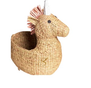 Cesta de Jacinto de Agua Tejida a Mano con Diseño de Unicornio, Contenedor Decorativo Abierto para Almacenamiento de Juguetes de Animales, Ideal para la Habitación del Bebé - Product Image 2