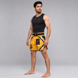 Comfortable Muay Thai shorts featuring breathable fabric flexible design and superior mobility for active <b>athletes</b> - Product Image 3