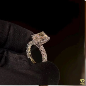 Classic Radiant Cut Moissanite <b>Diamond</b> <b>Ring</b> 925 Sterling Silver Elegant Bridal Jewelry - Product Image 2