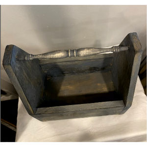 Rustic Wooden Caddy Vintage <b>Tabletop</b> <b>Storage</b> Basket Decorative Wood Organizer Box with Handle for Home Garden Centerpiece Caddy - Product Image 4