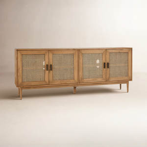 Aparador de madera maciza de 4 puertas hecho a mano Solución de almacenamiento elegante para el hogar Madera duradera - Product Image 4