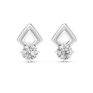 Elegant Square Design Daily Wear Jewelry Gift for Women Minimalist Princess Cut Moissanite <b>Stud</b> Earrings in 925 Silver Ring - Product Image 2