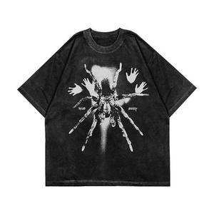เสื้อยืดผู้ชายพิมพ์ลายตามสั่ง สำหรับฤดูร้อน แบบสองด้าน พิมพ์ด้วยระบบ DTG ผ้าฝ้าย 100% ป้ายโลโก้แบบกำหนดเอง - Product Image 1