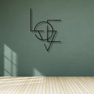 Pour l'art mural en fonte |   Panneau suspendu moderne à lignes audacieuses |   Décoration murale en métal géométrique personnalisée pour les couples - Product Image 3